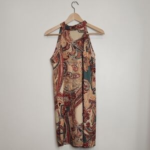 Emery‎ Rose multicolor bohemian casual paisley print dress sz S women's